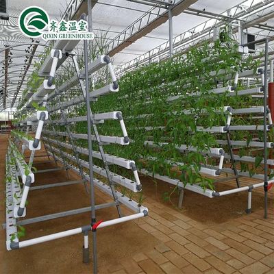 Aumentar la cosecha de patatas Tubos de plástico grandes Invernaderos agrícolas de múltiples tramos