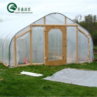 Equipo de cultivo de hongos de invernadero de sola envergadura cubierto con película de plástico transparente